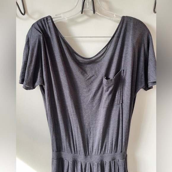 HEATHER, women’s gray wide leg short sleeve jumpsuit, probably a small/medium - Picture 2 of 8
